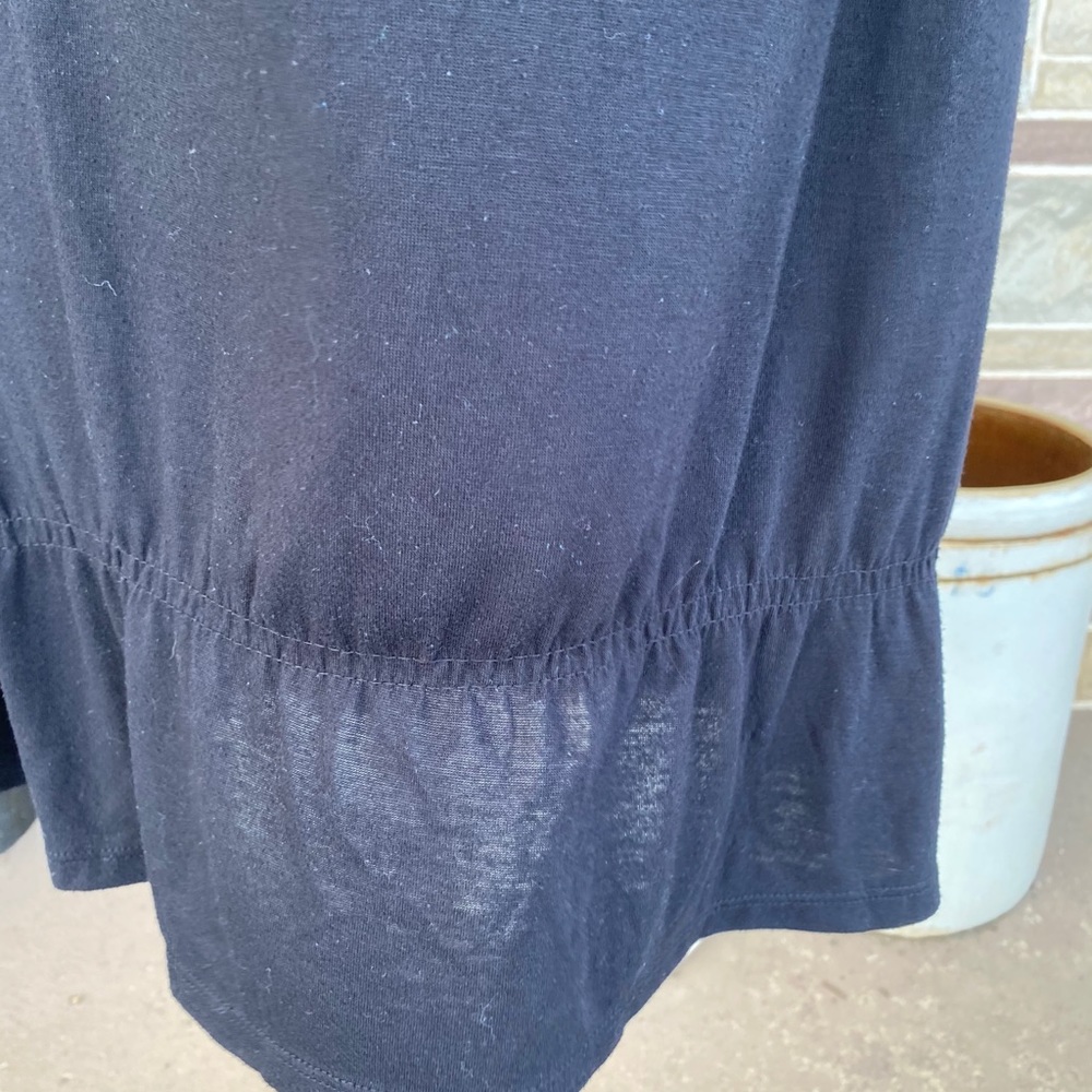 a.n.a. Black Elastic Waist Cowl Neck Top - Picture 3 of 8